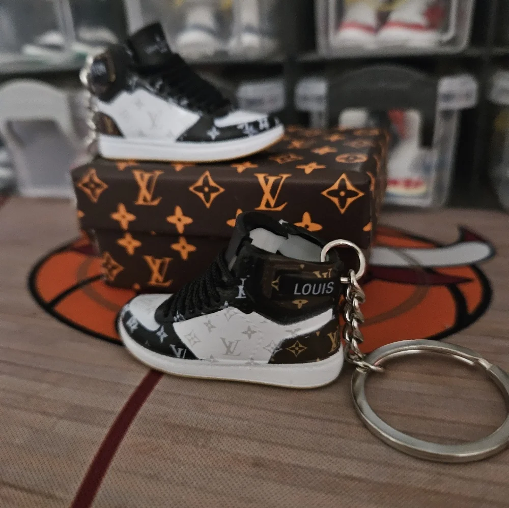 Louis Vuitton Black & White Sneaker Keychain Pair